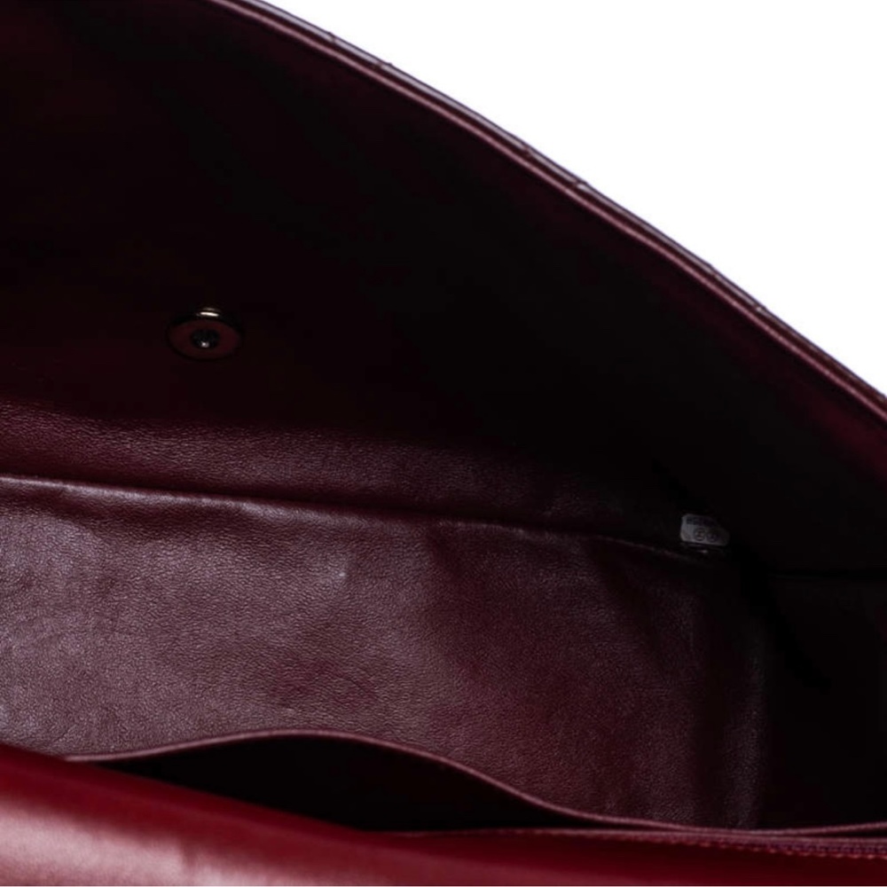 Chanel Burgundy Quilted Patent Leather Maxi Classic Single Flap Bag - Picture 16 of 16